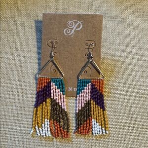 Plunder Colorful Beaded Fringe Earrings
